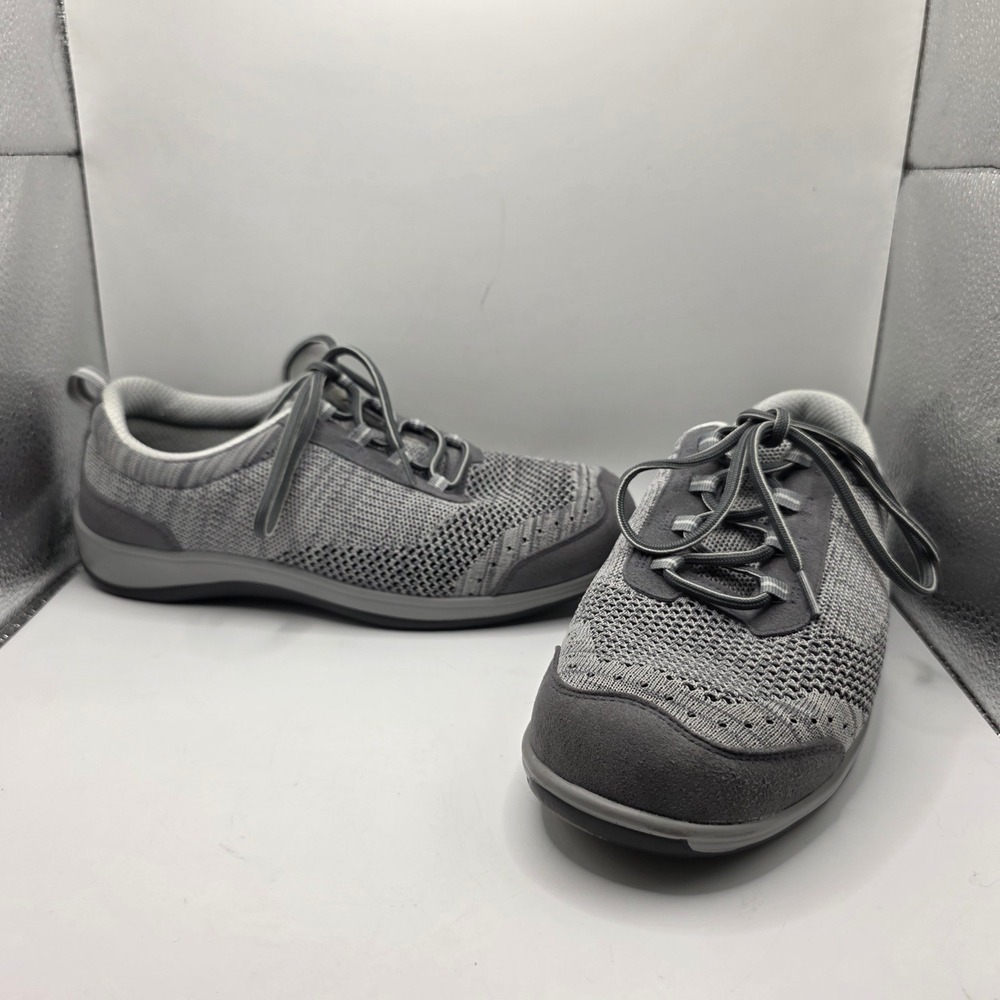 Orthofeet Coral Gray Stretch Knit Walking Shoes Womens 9 Wide 716 Orthopedic